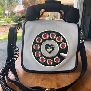 Betsey Johnson phone purse white red Hotline bag